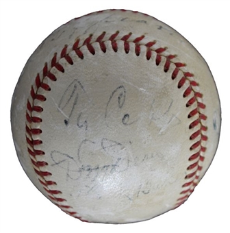 1930s Hall of Fame Signed Baseball with Cobb, Speaker,  Baker, Dean, Cochrane and More